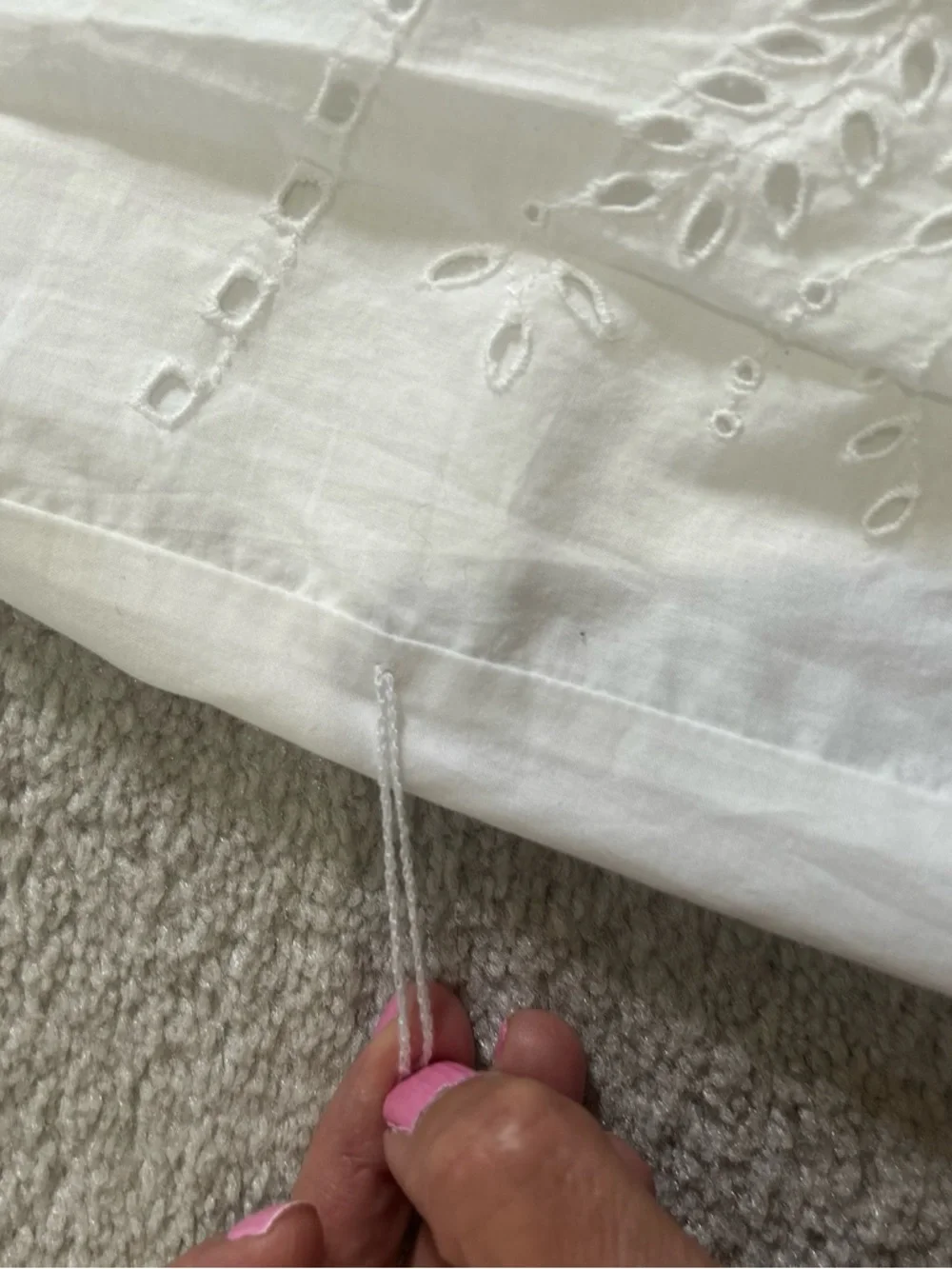 GAP White Sleeveless Eyelet Midi Dress with Ruffle Hem - Picture 12 of 12